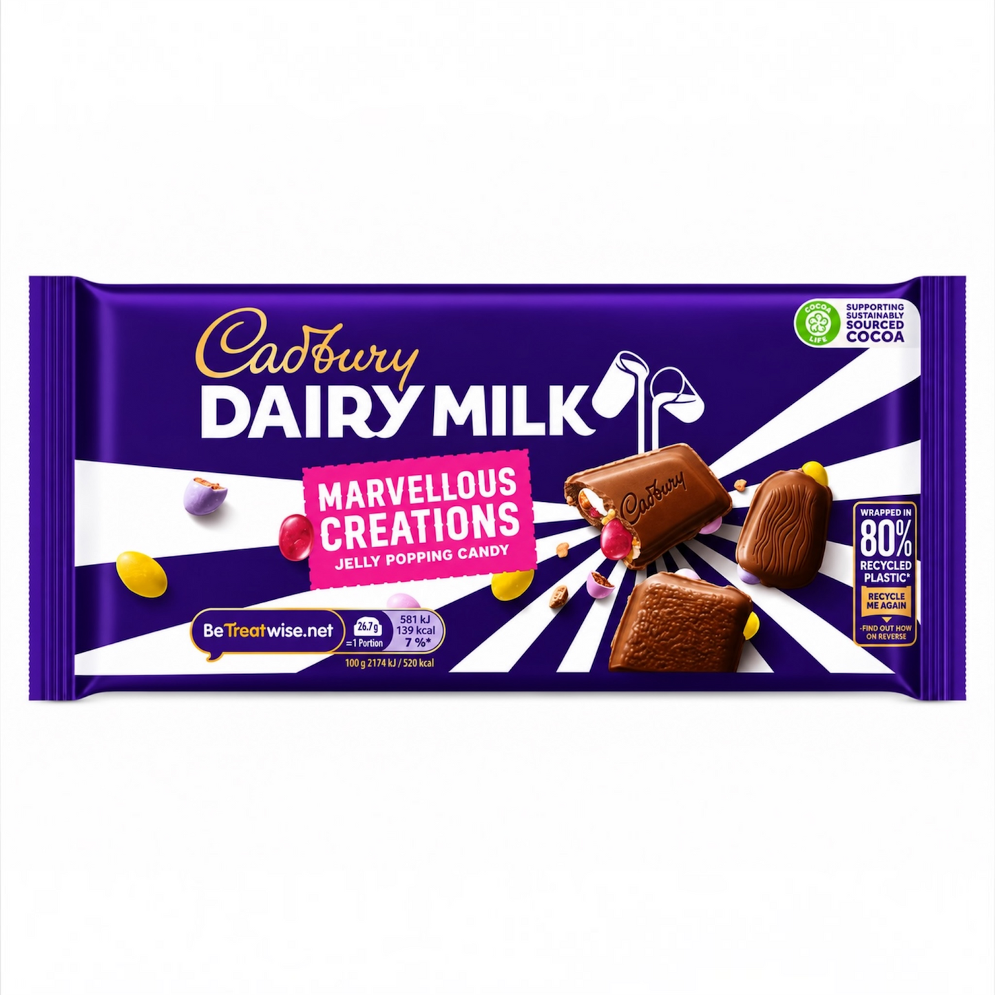 Cadbury Dairy Milk Marvellous Creations Jelly Popping Candy (UK) - 160g