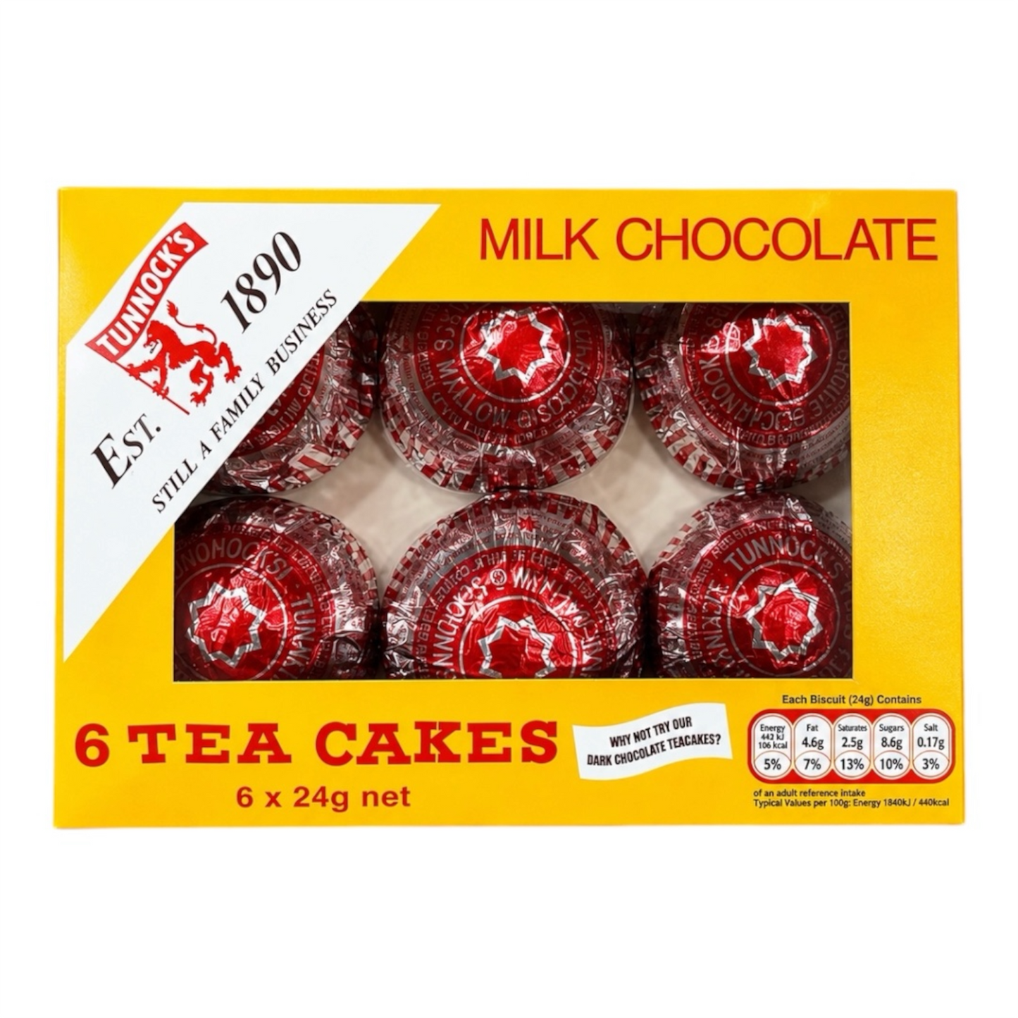 Tunnock’s Milk Chocolate Tea Cakes 6 x 24g