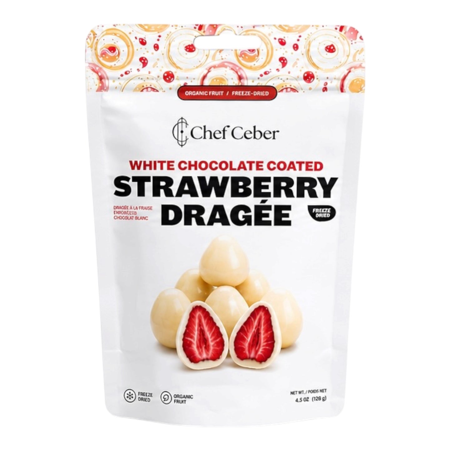 Strawberry Dragee White Chocolate Coated - 130g