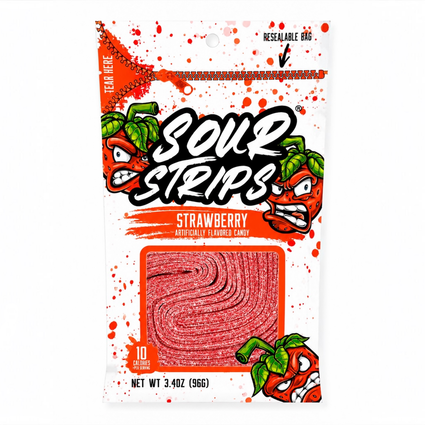 Sour Strips Strawberry - 96g