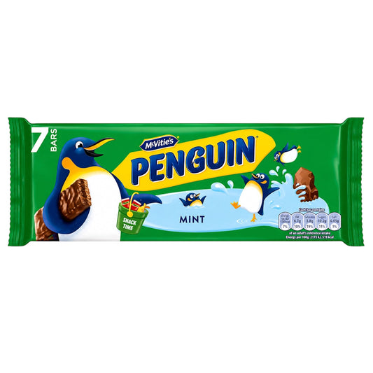 McVitie’s Penguin Mint Biscuit Bars (7 per pack) UK