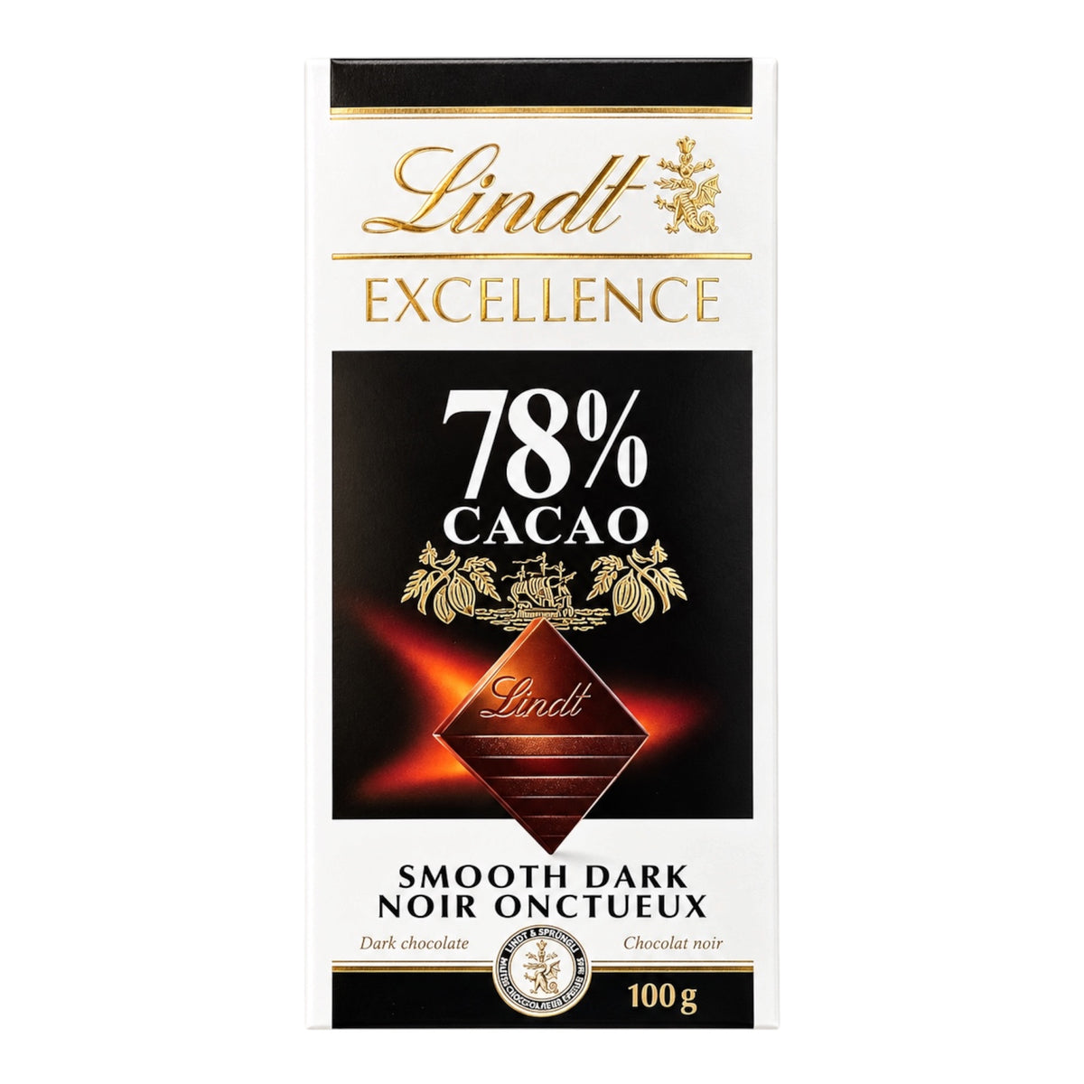 Lindt Excellence 78% Cacao Smooth Dark Chocolate Bar - 100g