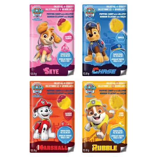 Paw Patrol Popping Candy with Lollipop & Sticker - 13.8g