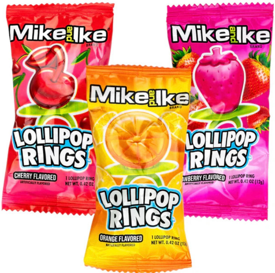 Mike & Ike Lollipop Rings - 12g