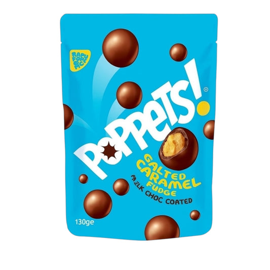 Poppets Salted Caramel Fudge Milk Chocolate Coated - 130g
