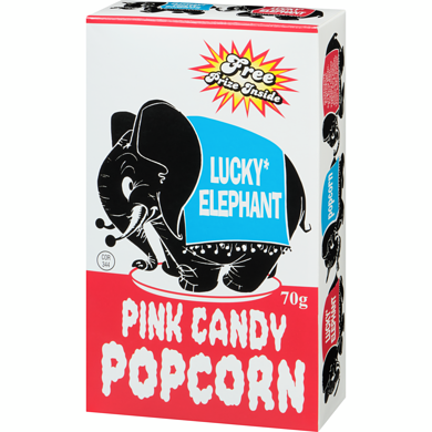 Lucky Elephant Pink Candy Popcorn - 70g