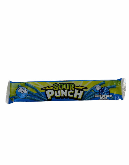 Sour Punch Blue Raspberry Straws - 57g