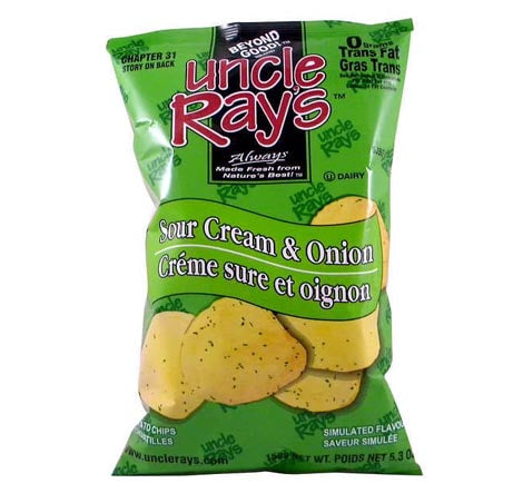 Uncle Ray's Sour Cream & Onion Potato Chips - 130g